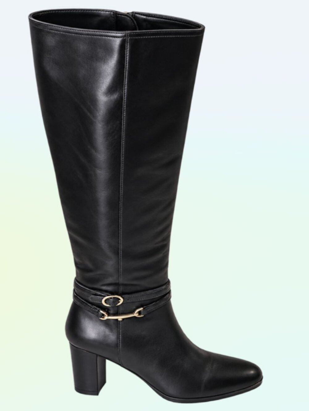 Bruno Magli Adriana Black Leather Knee-High Boots Size EU 39.5